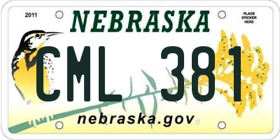 NE license plate CML381