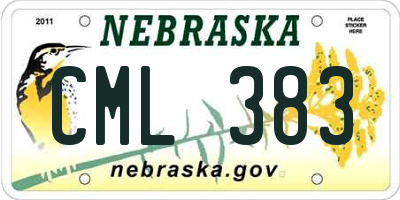 NE license plate CML383