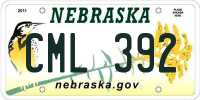 NE license plate CML392