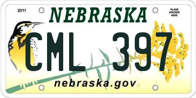 NE license plate CML397