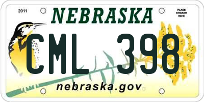 NE license plate CML398