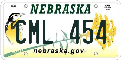 NE license plate CML454