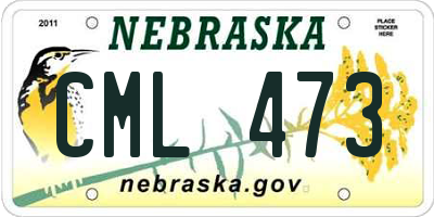 NE license plate CML473