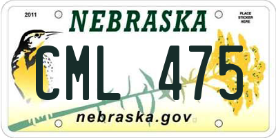 NE license plate CML475