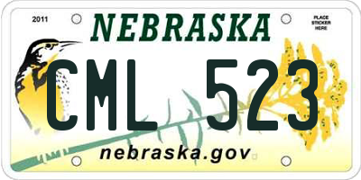 NE license plate CML523