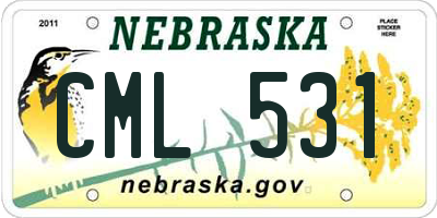 NE license plate CML531