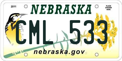 NE license plate CML533
