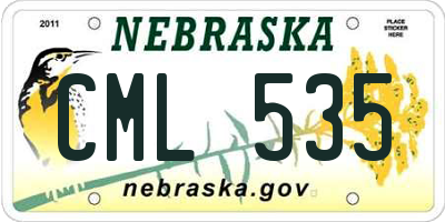 NE license plate CML535