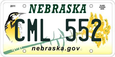 NE license plate CML552
