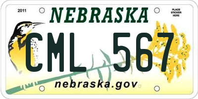 NE license plate CML567