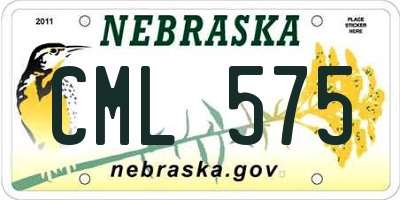 NE license plate CML575