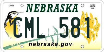 NE license plate CML581