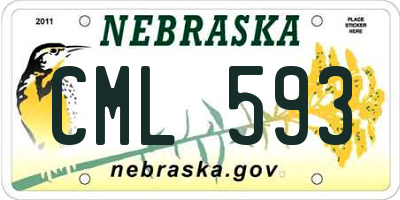 NE license plate CML593
