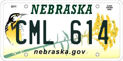 NE license plate CML614