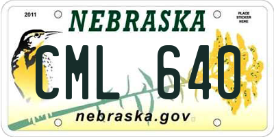 NE license plate CML640
