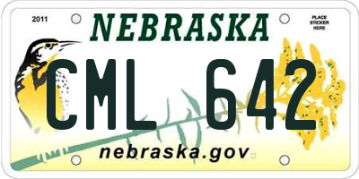 NE license plate CML642