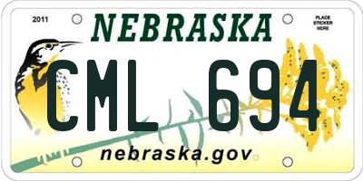 NE license plate CML694