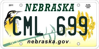 NE license plate CML699
