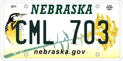 NE license plate CML703