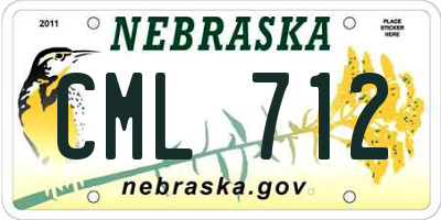 NE license plate CML712