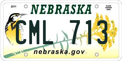 NE license plate CML713