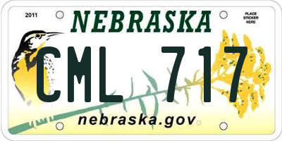 NE license plate CML717