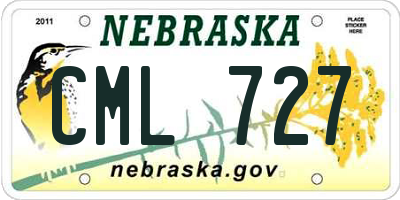 NE license plate CML727