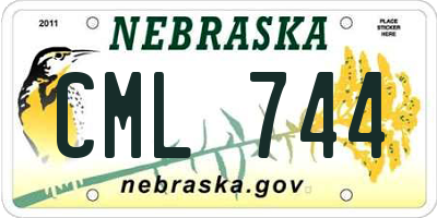 NE license plate CML744