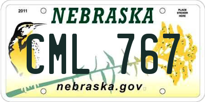 NE license plate CML767