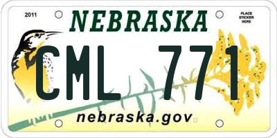 NE license plate CML771