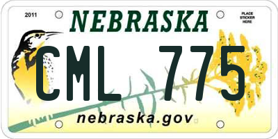 NE license plate CML775