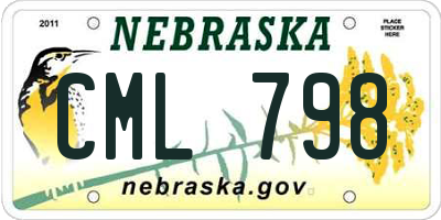 NE license plate CML798