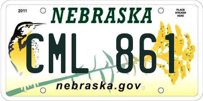 NE license plate CML861