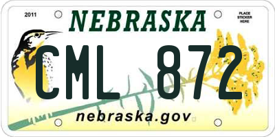 NE license plate CML872