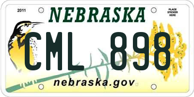 NE license plate CML898