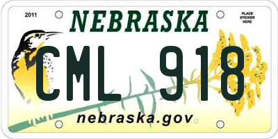 NE license plate CML918