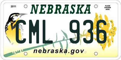 NE license plate CML936