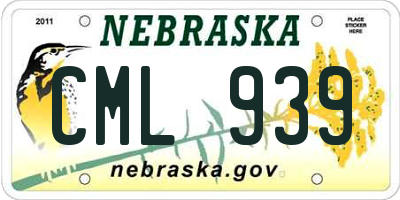 NE license plate CML939