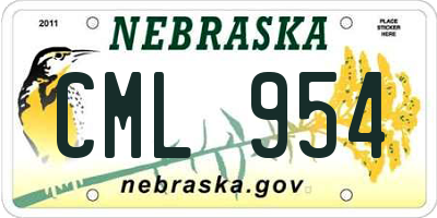 NE license plate CML954