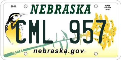 NE license plate CML957