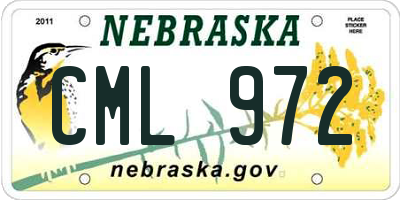 NE license plate CML972