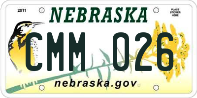 NE license plate CMM026