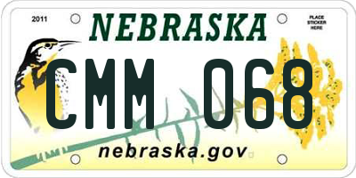 NE license plate CMM068