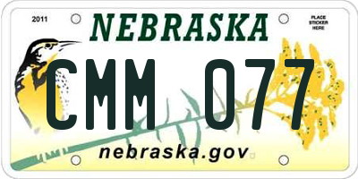 NE license plate CMM077