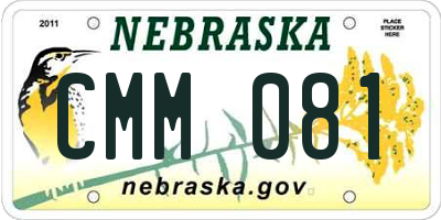NE license plate CMM081