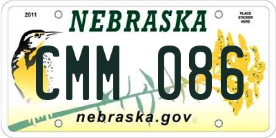 NE license plate CMM086