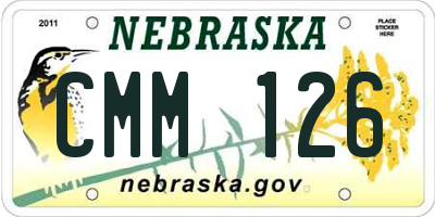 NE license plate CMM126