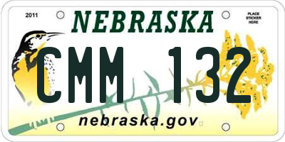 NE license plate CMM132