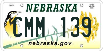 NE license plate CMM139