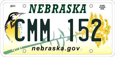 NE license plate CMM152